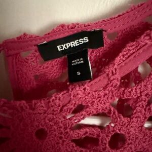 Express Pink Crochet Tank Top
